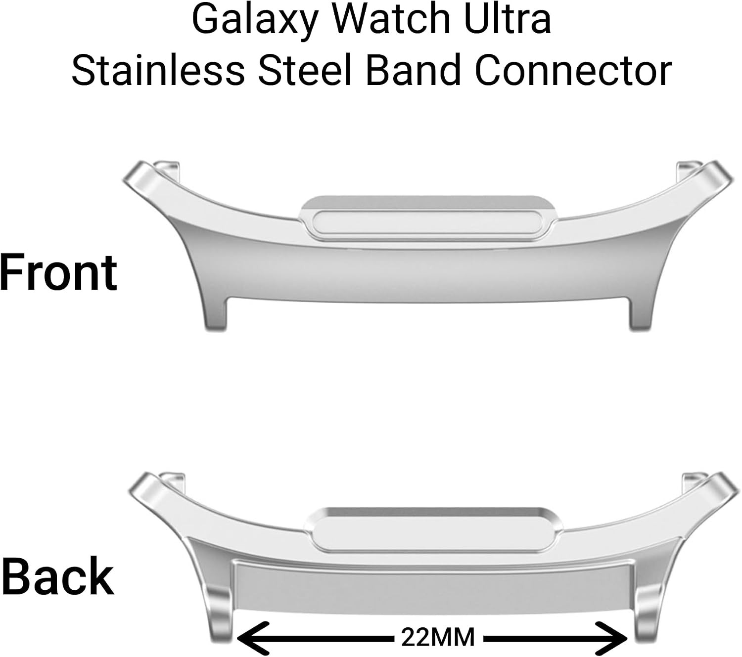 Case For Samsung Galaxy Watch Ultra 47mm, 2 Pairs Metal Adapter Band Accessories