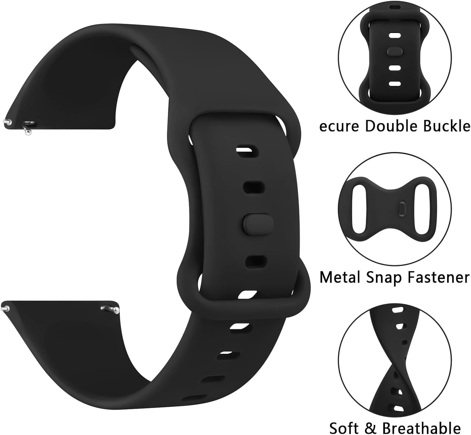 22mm Silicone Strap Compatible with Samsung Gear S3 Frontier/Classic
