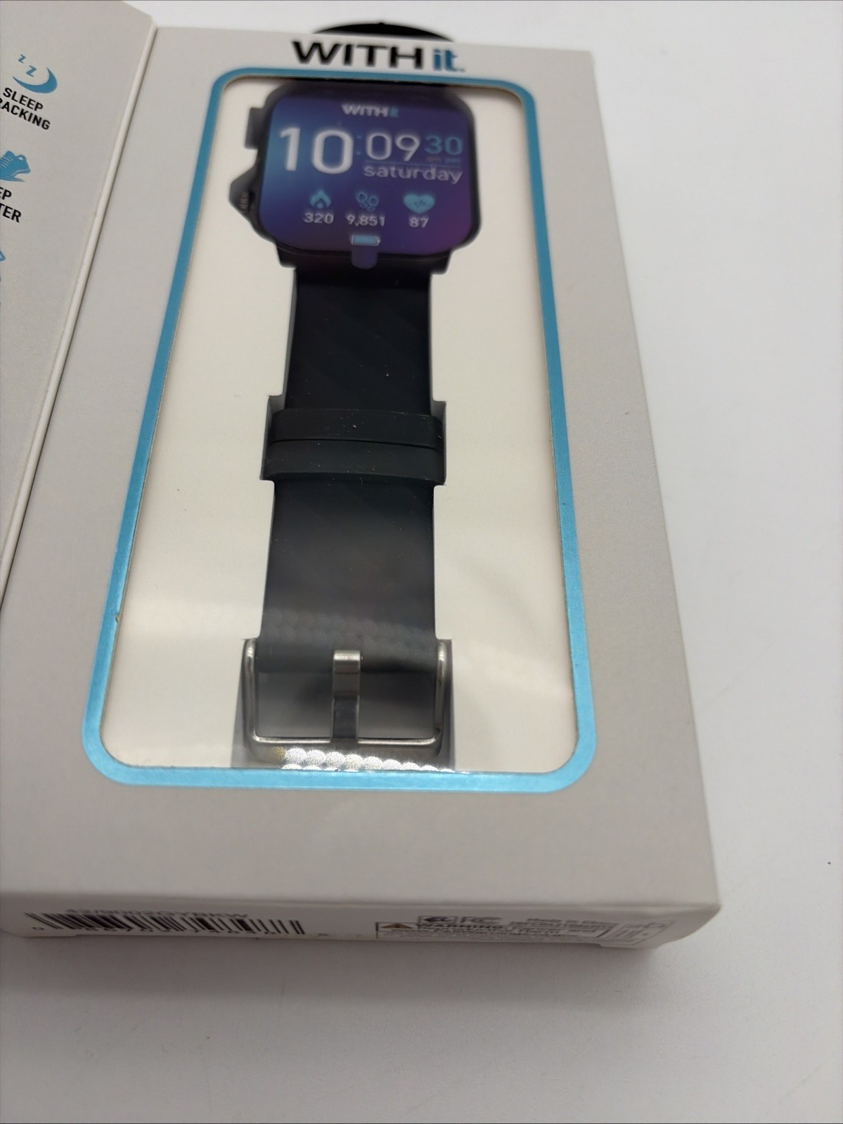 NIB WITHit Giga HD Amoled Touchscreen Smartwatch (42/9002GYBKW) Black