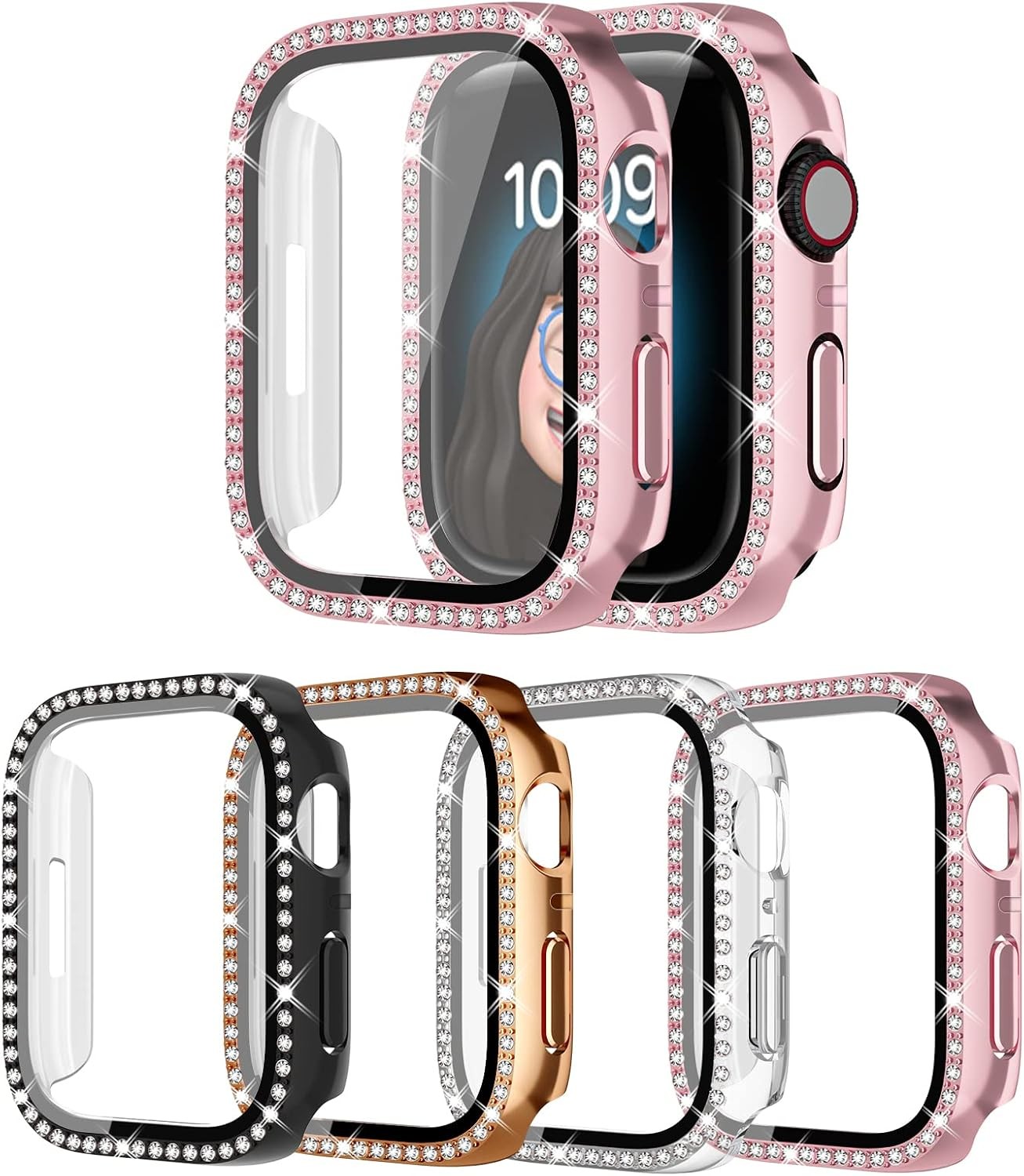 4 Pack Glitter Case for Apple Watch SE 3/SE 2/SE/6/5/4 40mm Scratch Resistant