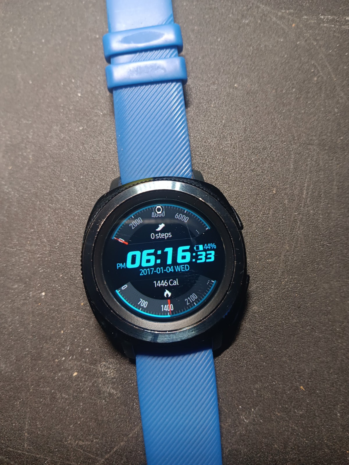 Samsung Gear Sport 44.6mm Black Case Silicone Band Classic Buckle – (SM-R600)