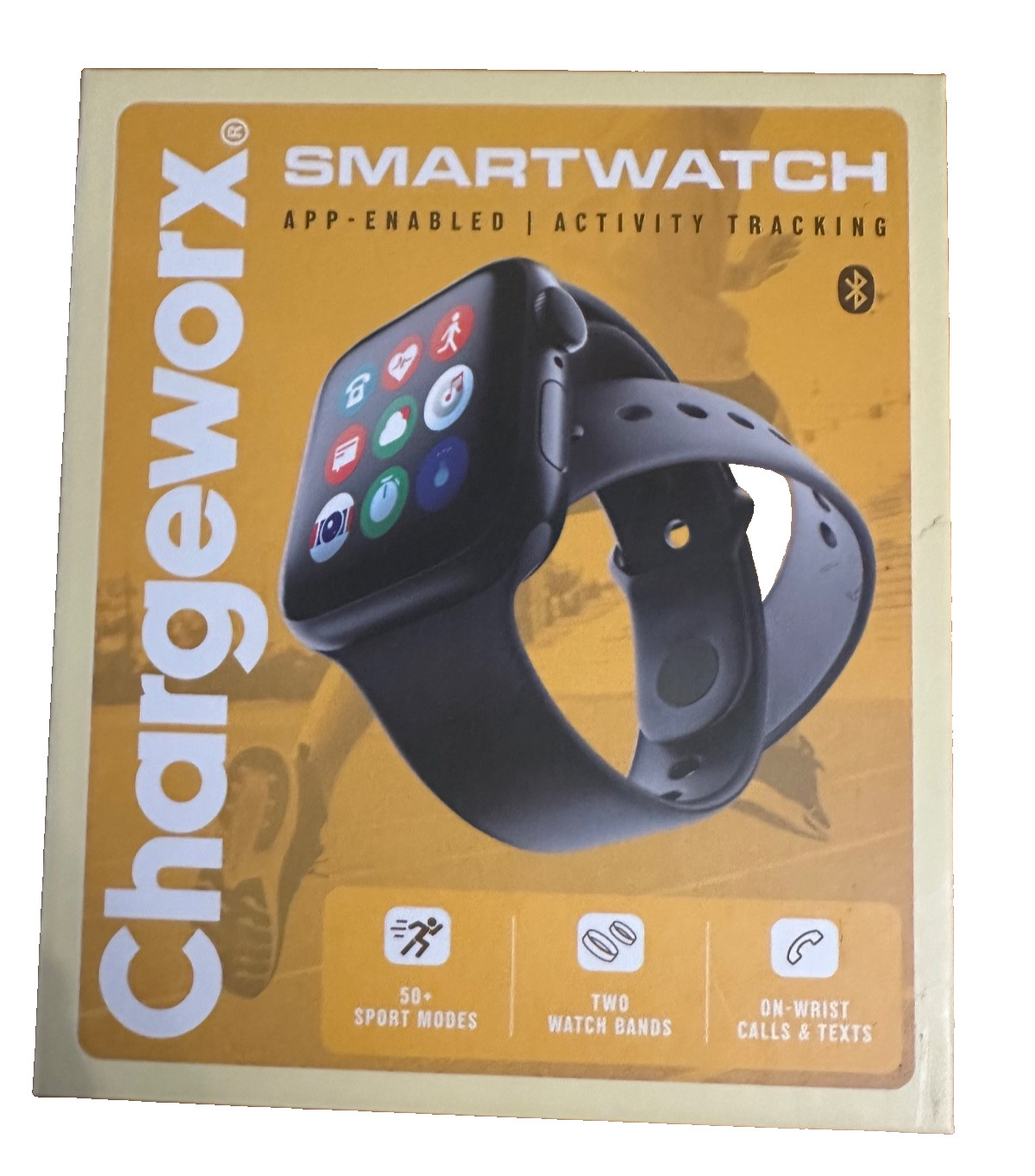 Chargeworx Smartwatch App-Enabled activity tracking 2 bands on-wrist calls/text