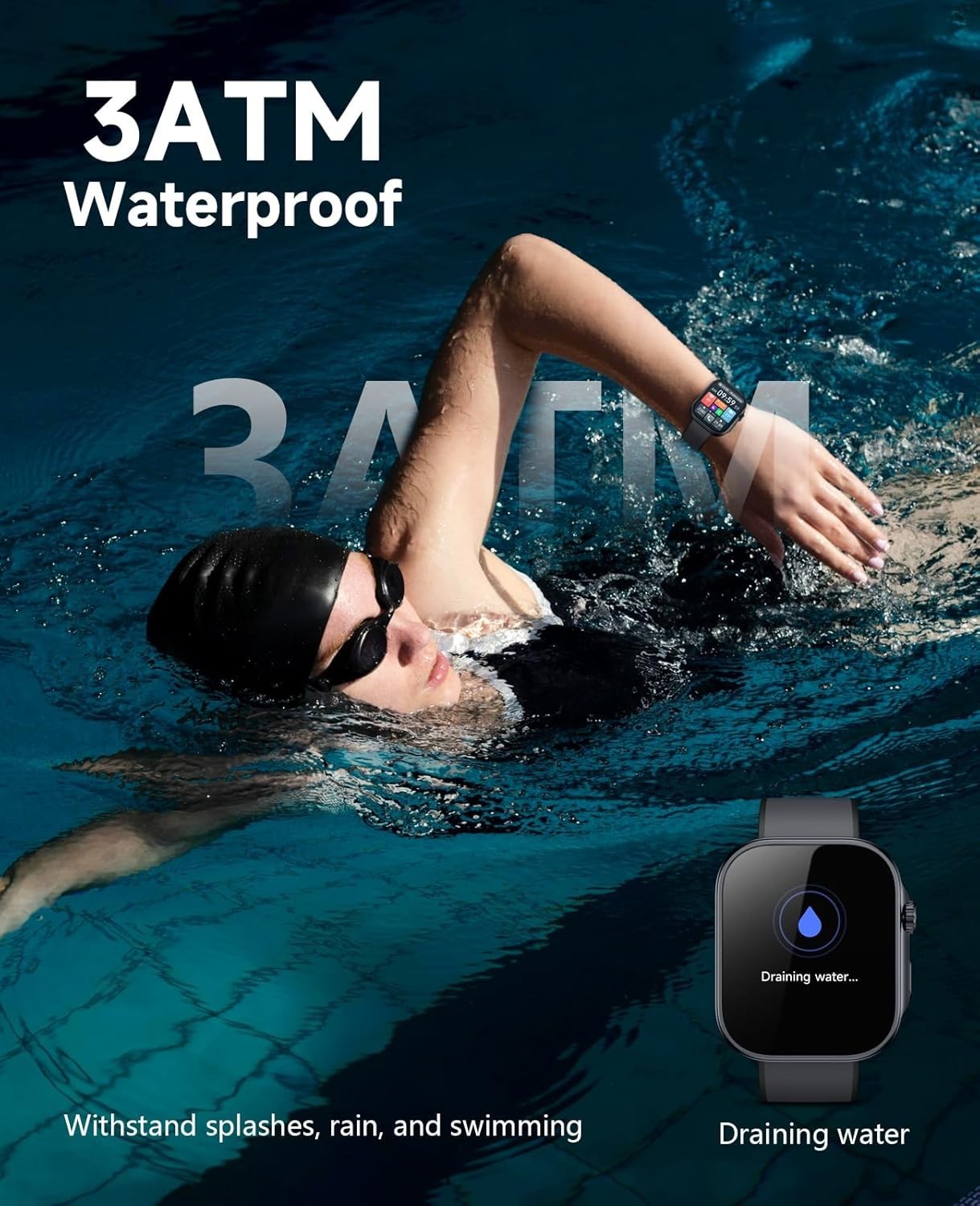 Souyie GTX13 Fitness Tracker Smartwatch Black 1.99″ AMOLED Bluetooth Waterproof