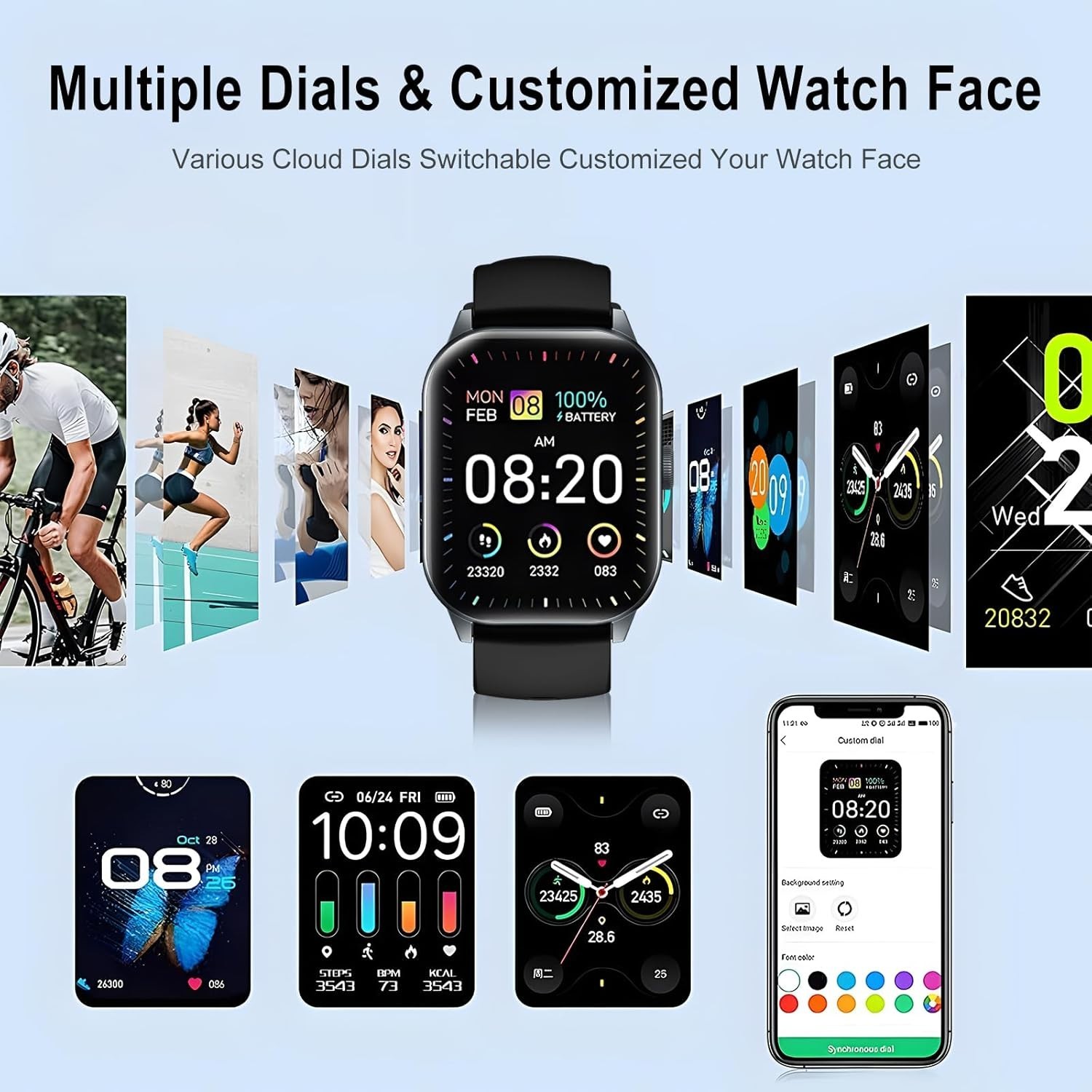 Smart Watch (Answer/Make Call) Bluetooth Fitness Tracker Heart Rate Blood Oxygen