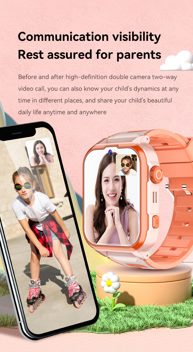 Student Kids 4G Smart Watch Video Call GPS WIFI LBS Location Voice Chat SOS