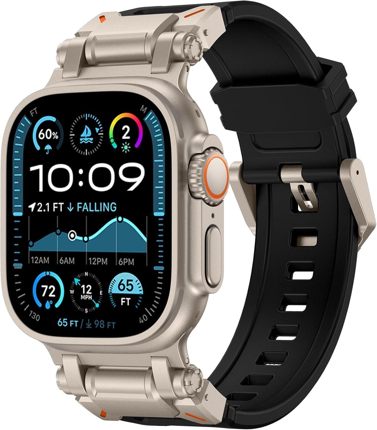 Silicone Rubber Strap Compatible with Apple Watch Ultra 49mm Series 11 10