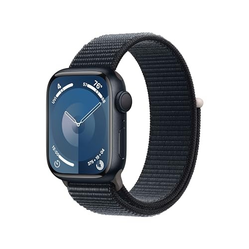 Apple Watch Series 9 41mm GPS Midnight Aluminum Case Sport Loop Carbon Neutral