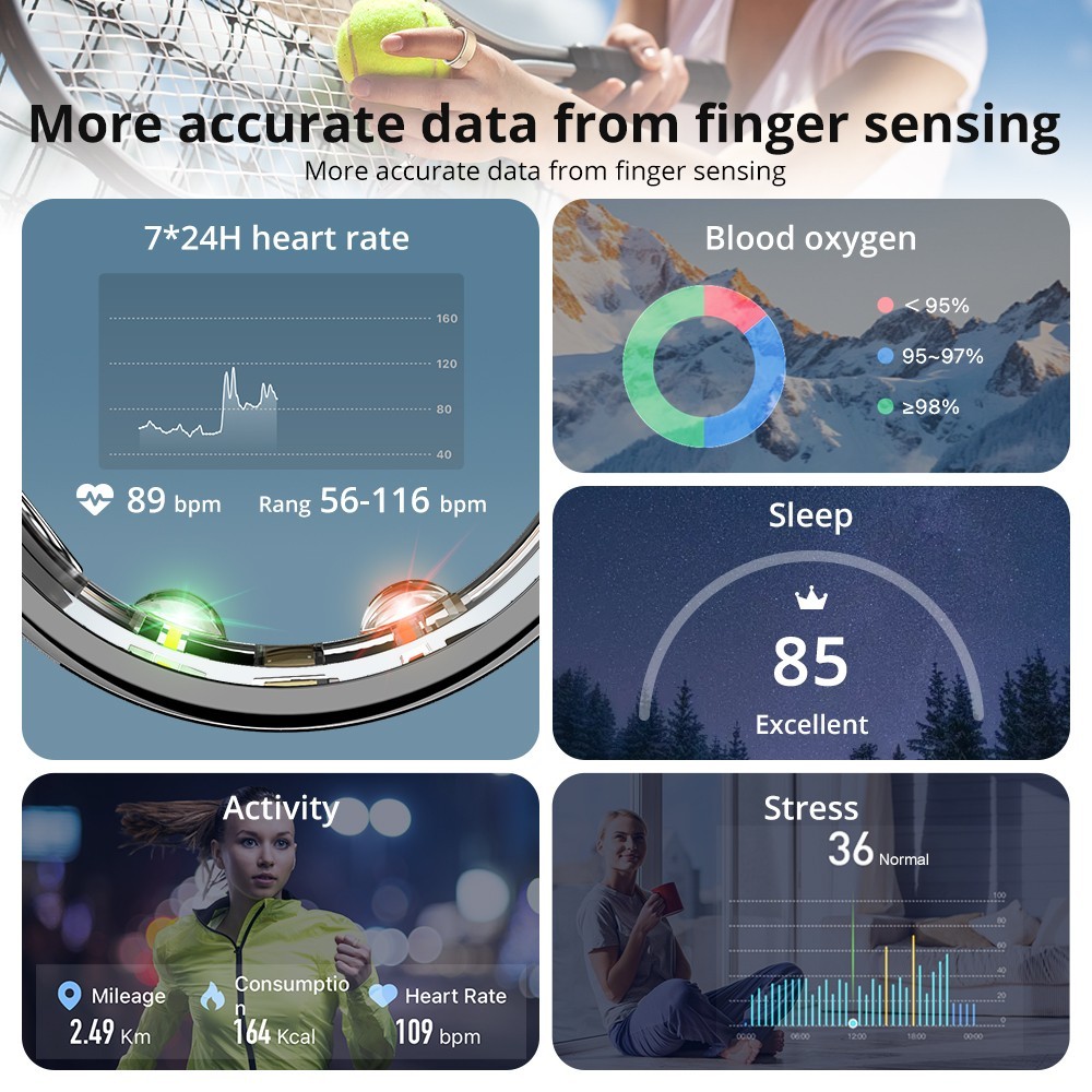 COLMI R10 Smart Ring with Charging Case + Sizing Kit Bundle – Size Guarantee