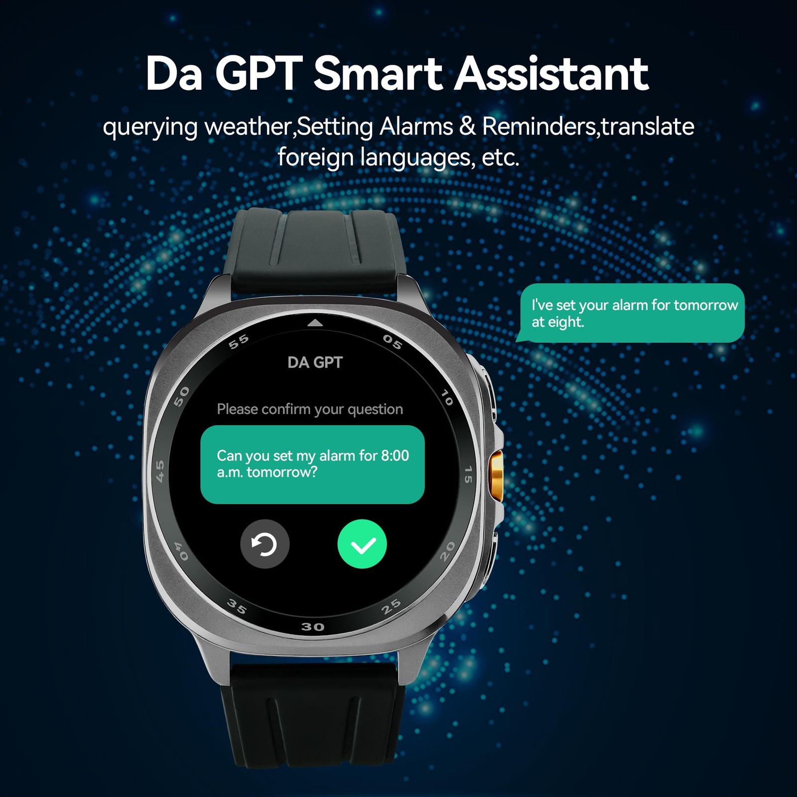 TEQDOT GPS Smart Watch Men 1.43-inch HD AMOLED 3ATM Waterproof 530mAh Large