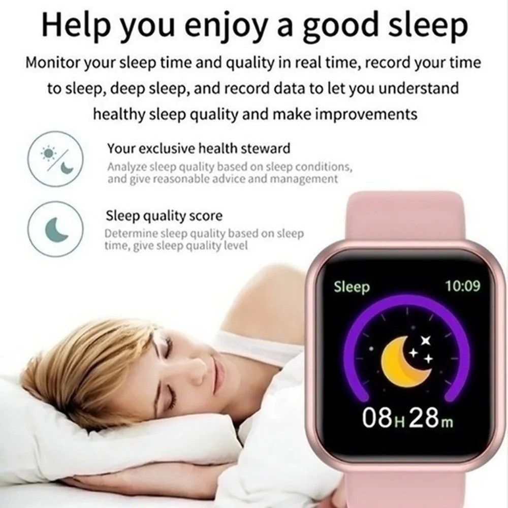 Smart Watch Fitness Tracker Heart Rate Sleep Monitor Bluetooth Sport Wristband
