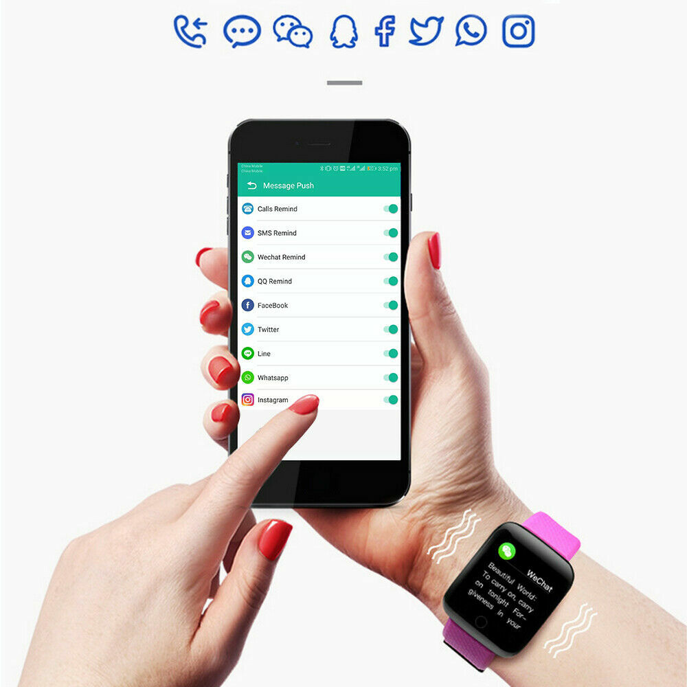 Smart Watch Heart Rate Monitor Fitness Sport Activity Tracker For Android iOS