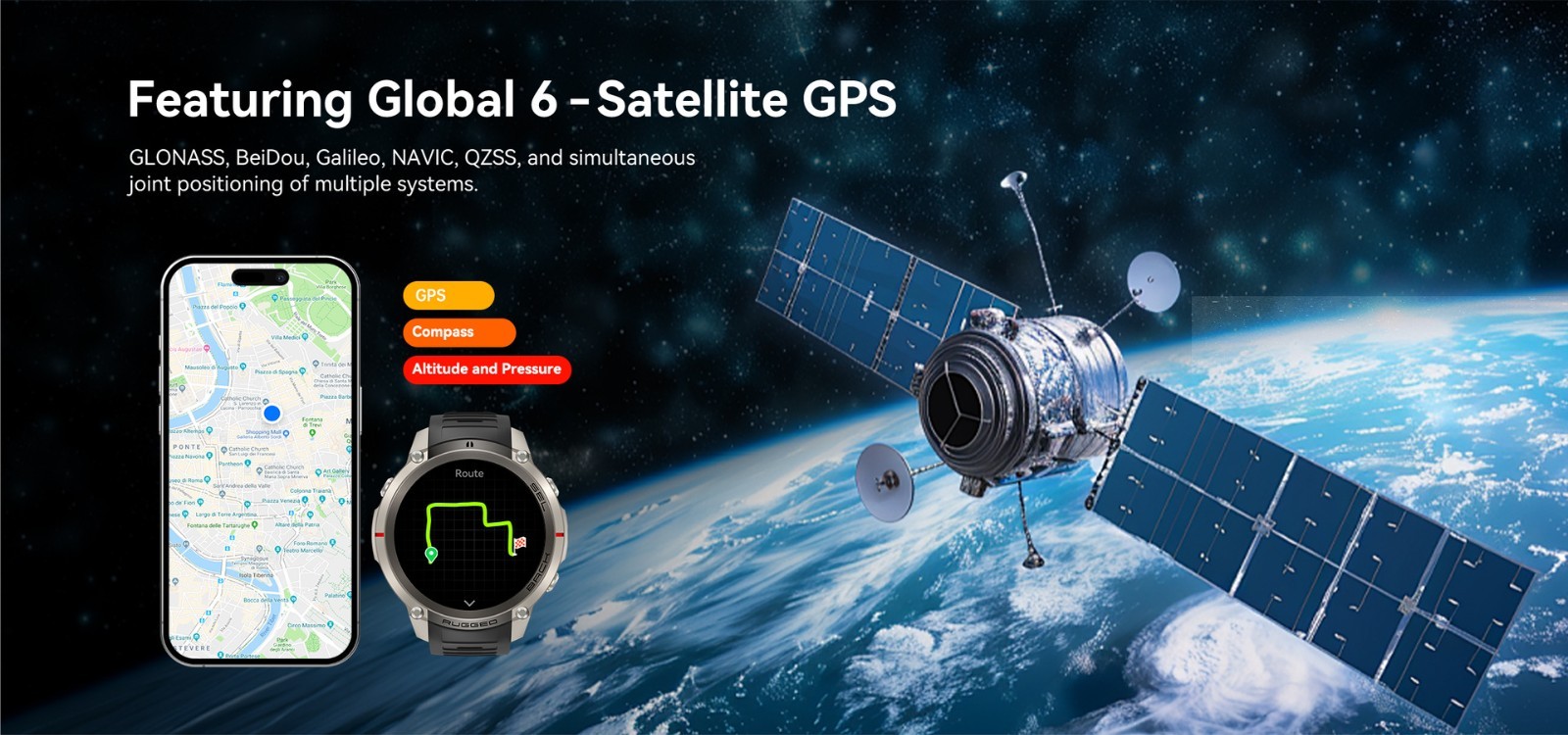 GPS Smartwatch Men 1.43″ AMOLED 5ATM Waterproof Bluetooth Fitness Tracker