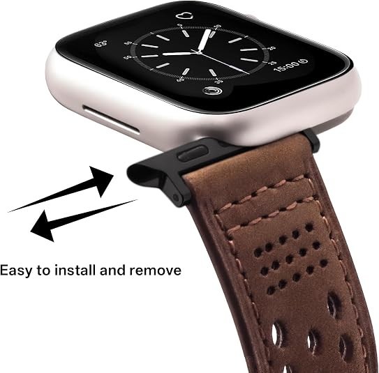 apple watch band (Dark brown/Black, 42/44/45/49(S10 46) MM)