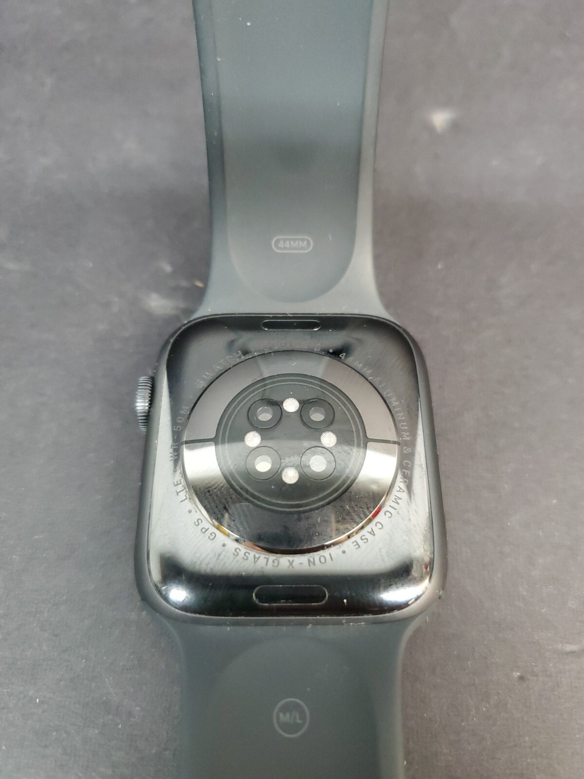 Apple Watch Series 6 44mm Space Gray Aluminum Case Black Sport Band LTE AS IS