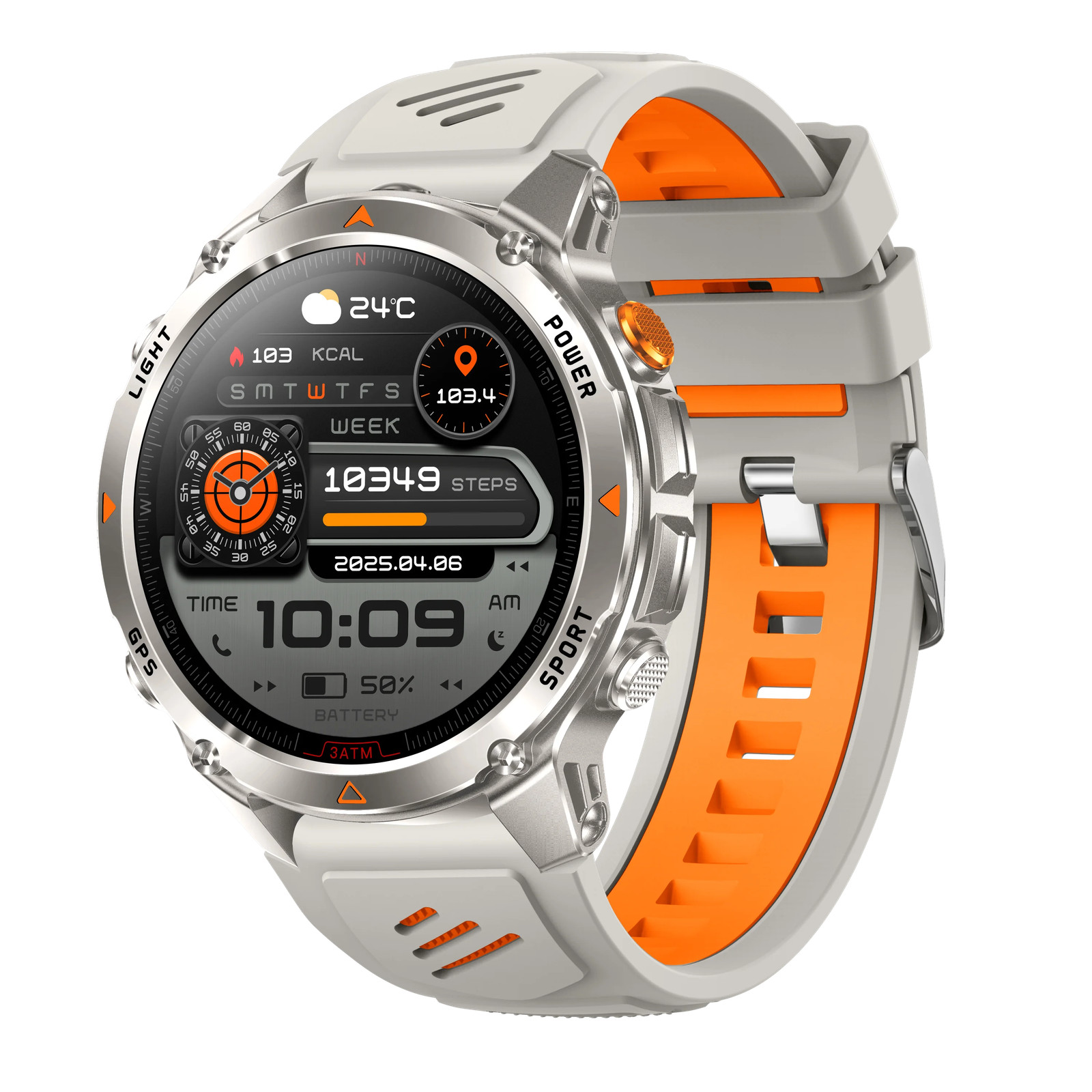 Military Smart Watches For Men Outdoor GPS LED Flashlight Rugged Fitness Tracker