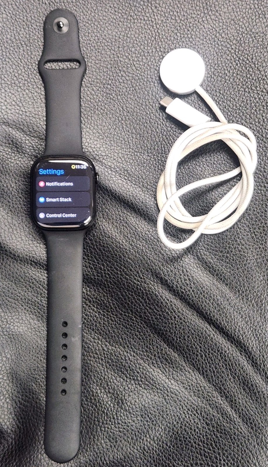 Apple Watch Series 11 46mm GPS Jet Black M/L Black Sport Band MEUX4LW/A( Good )
