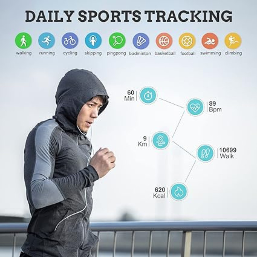 📱 Smartwatch: Calls, Heart Rate, Sleep Monitor – 1.3″ Touch, IP67