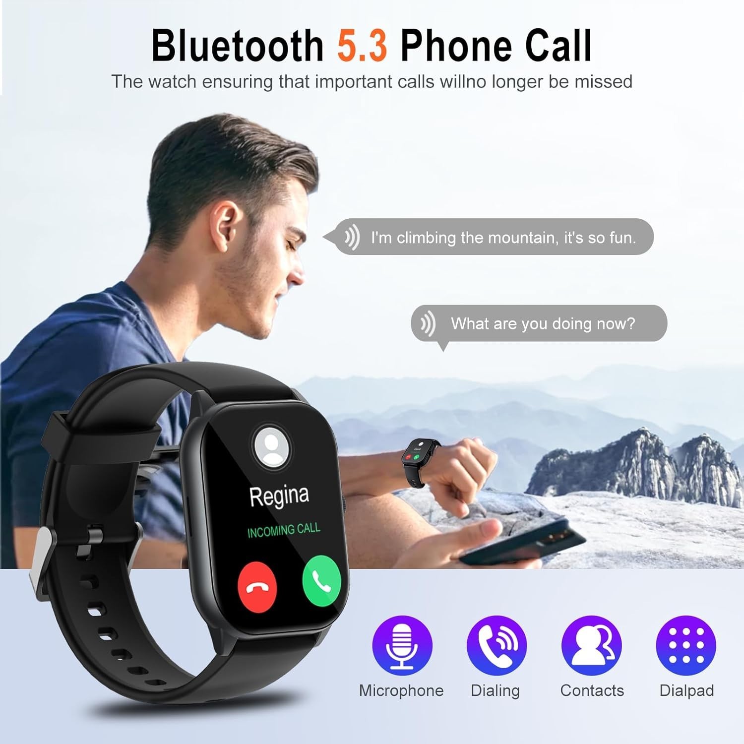 Smart Watch (Answer/Make Call) Bluetooth Fitness Tracker Heart Rate Blood Oxygen