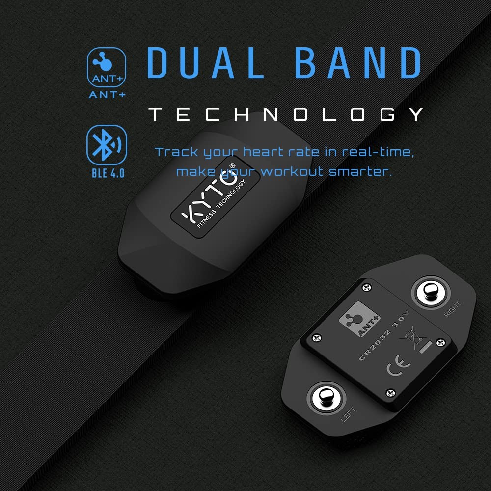 Heart Rate Monitor Chest Strap, ANT+, Bluetooth, iOS, Android, Cycling, Running