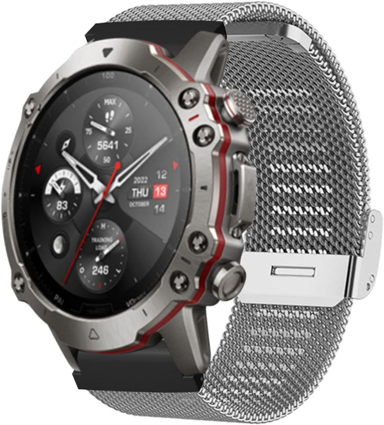 22mm Stainless Steel Mesh Adjustable Band for Amazfit Falcon T REX 2