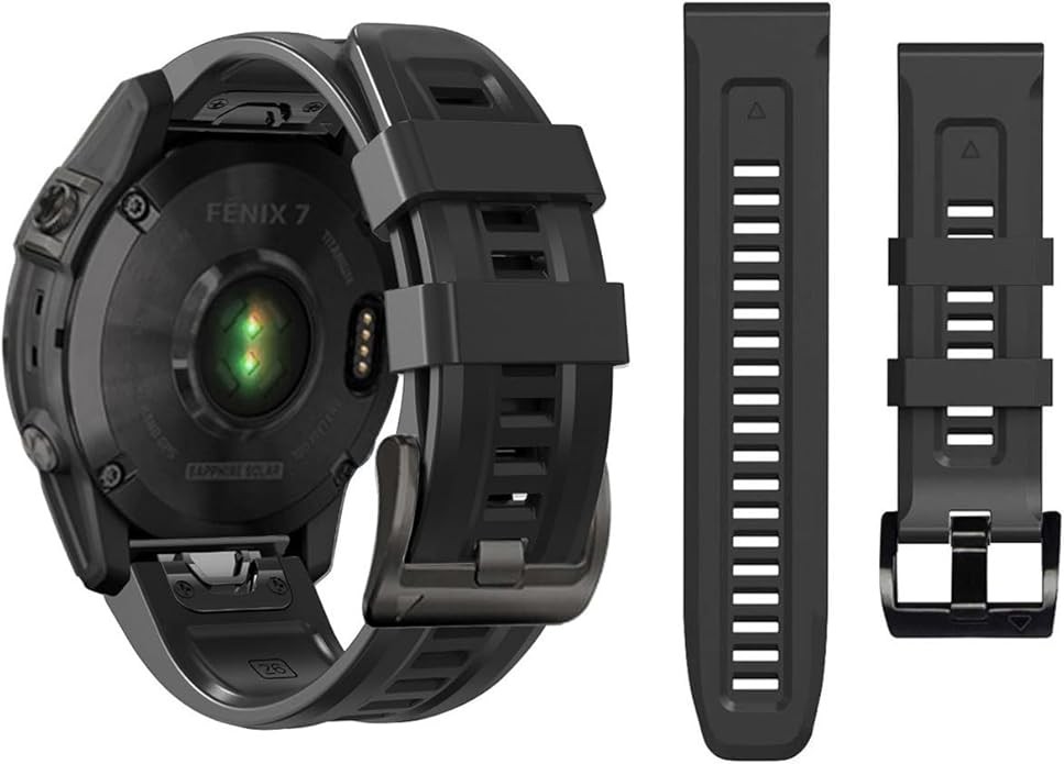Soft Silicone Strap Compatible with Garmin Fenix 5/6/7/8 47mm Watch, Quick Fit W