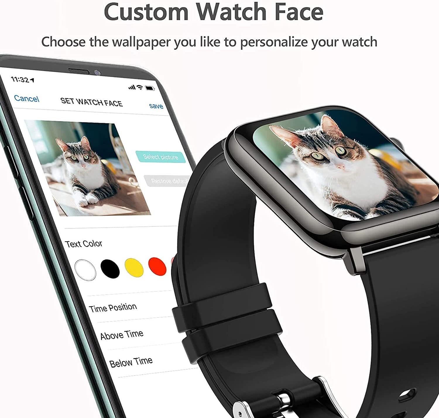 Touch Screen Fitness Smartwatch Compatible for iPhone 12 12 Mini 12 Pro Max