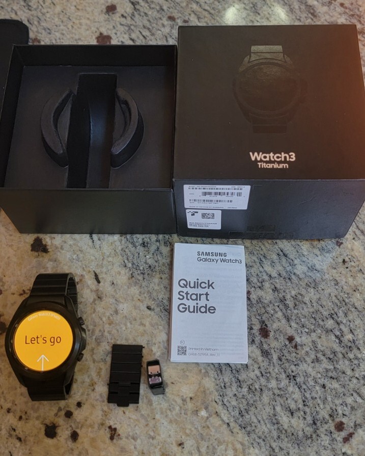 Samsung Galaxy Watch3 45mm Titanium Case with Stainless Steel Band Smartwatch…