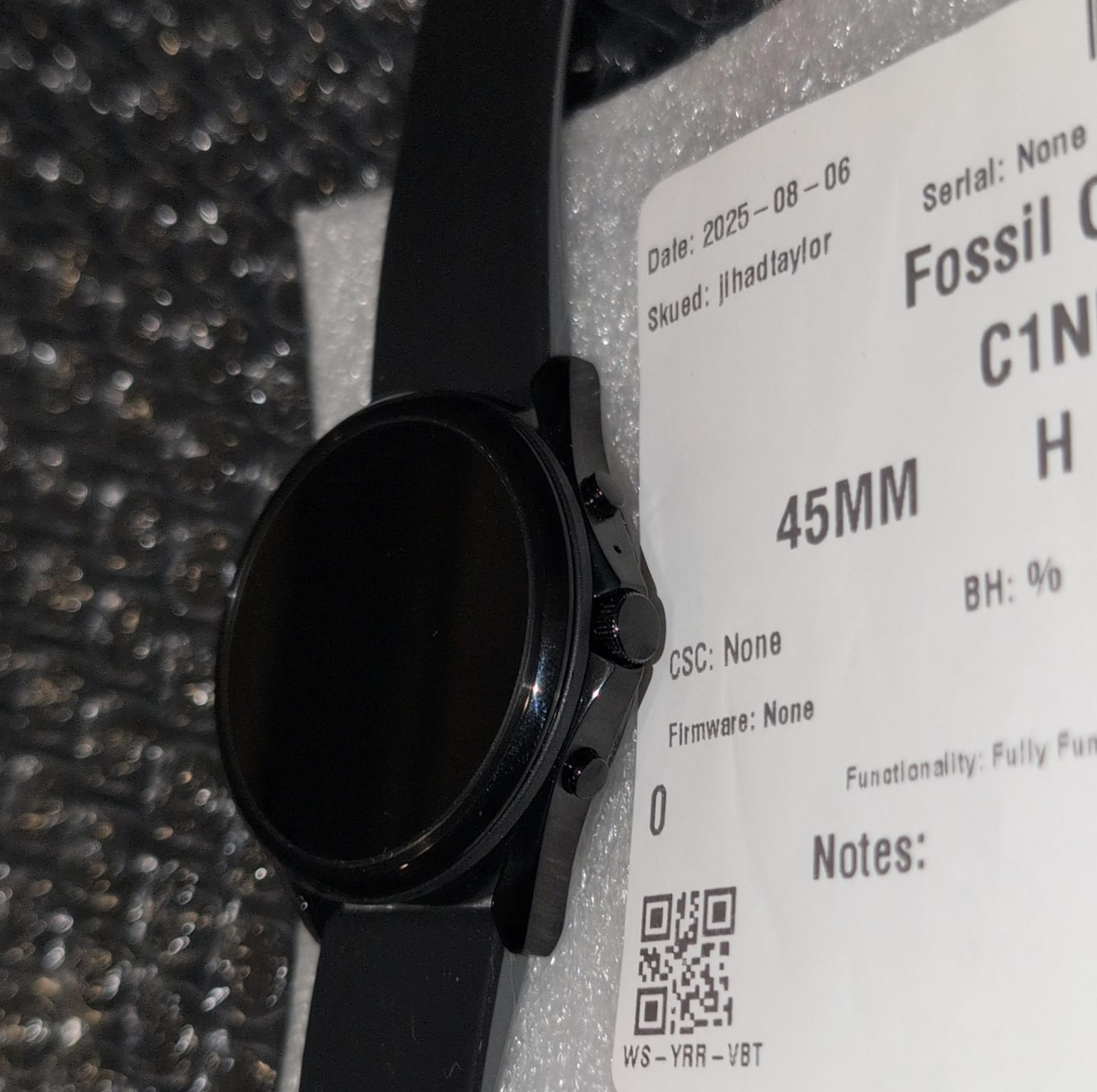 Fossil Gen 5 LTE Smart Watch Black Silicone Band 45mm Android iOS Touchscreen
