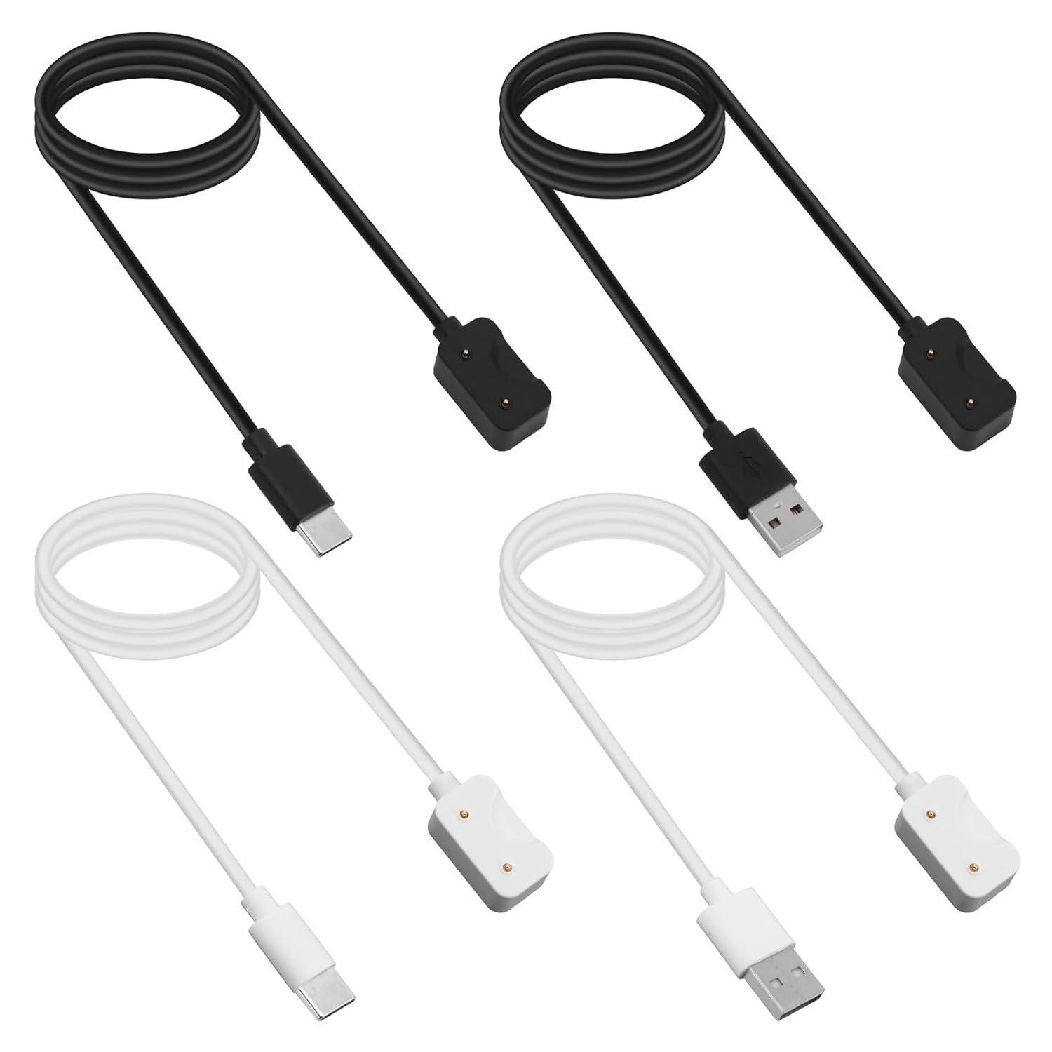 4pcs Magnetic Charging Cable for Samsung Galaxy Fit 3 Smart Watch, 3.3ft USB-C &