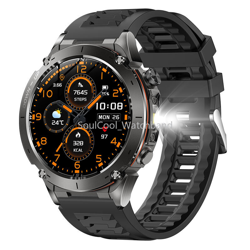 Military Smart Watch (Call Receive/Dial) Rugged Tactical Sport Fitness Tracker