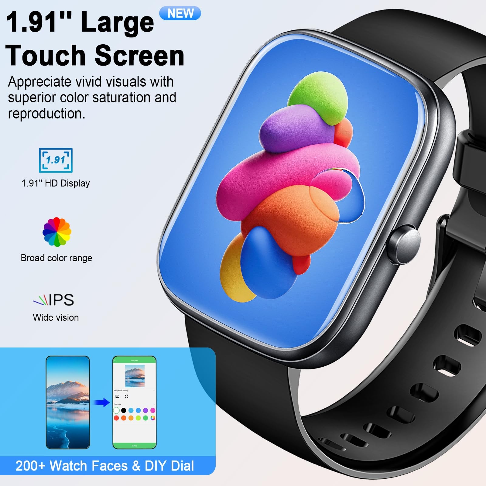 Smart Watch for Men Women (Answer/Make Call), 1.91″ HD Smartwatch with Heart …