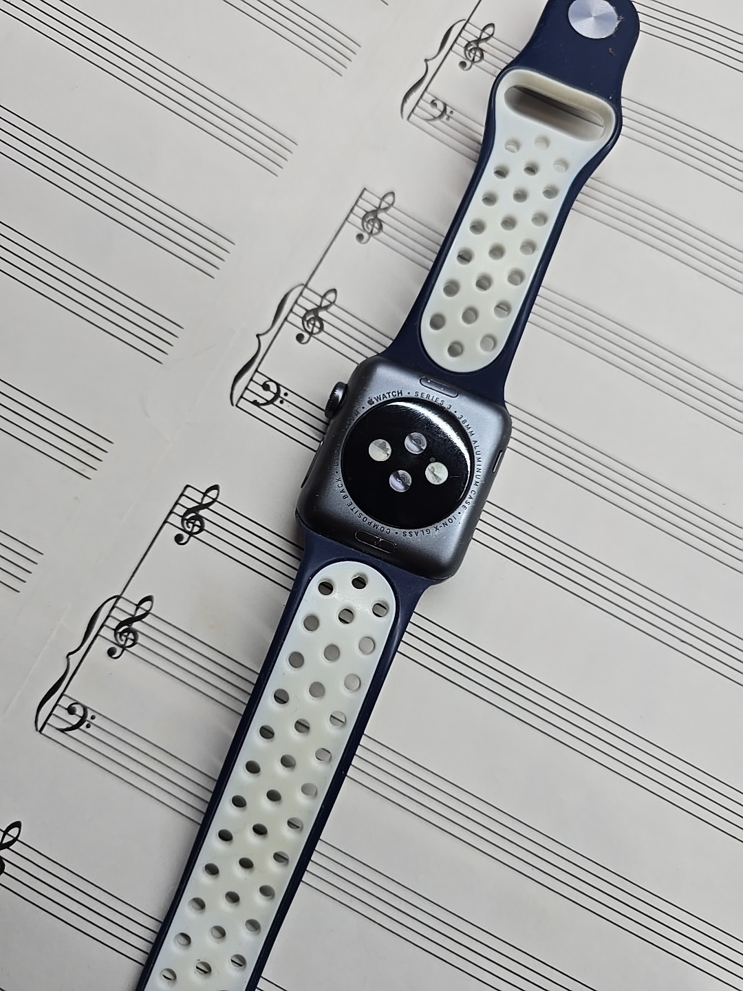 Apple Watch Series 3 Working 38 mm Gray Aluminum Case with Blue Silicone Band…