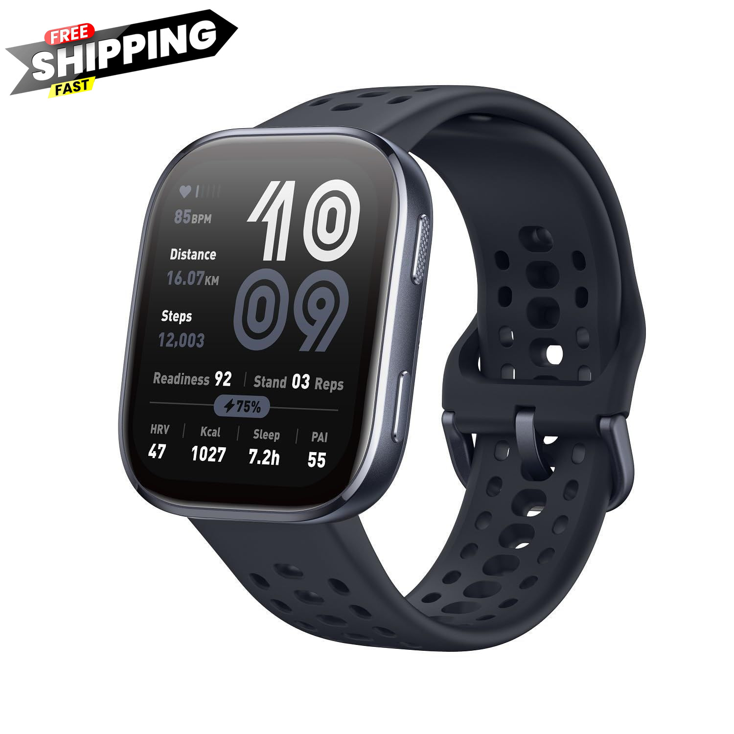 Amazfit Bip 6 Smart Watch 46mm, 14 Day Battery, 1.97″ AMOLED 44mm, Black