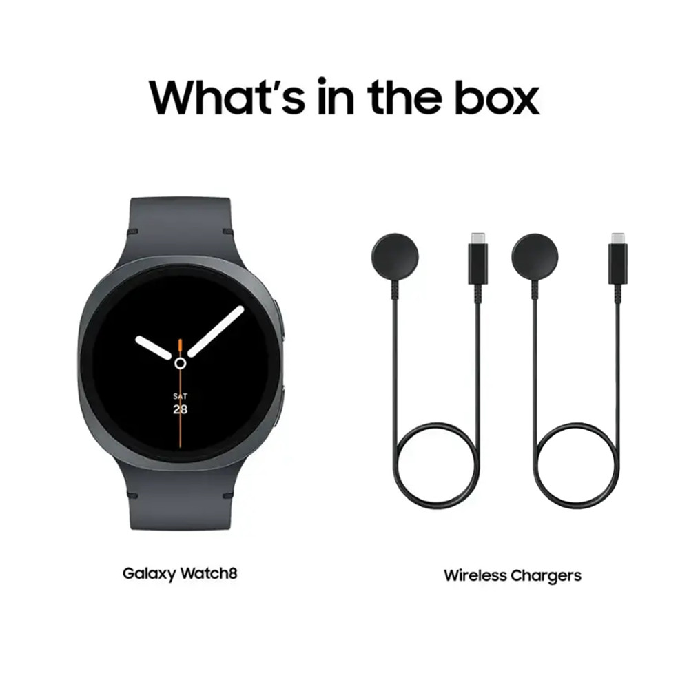 Samsung Galaxy Watch 8 44mm Bluetooth Graphite SM-L330NDAAXAA 2025 w 2 Chargers