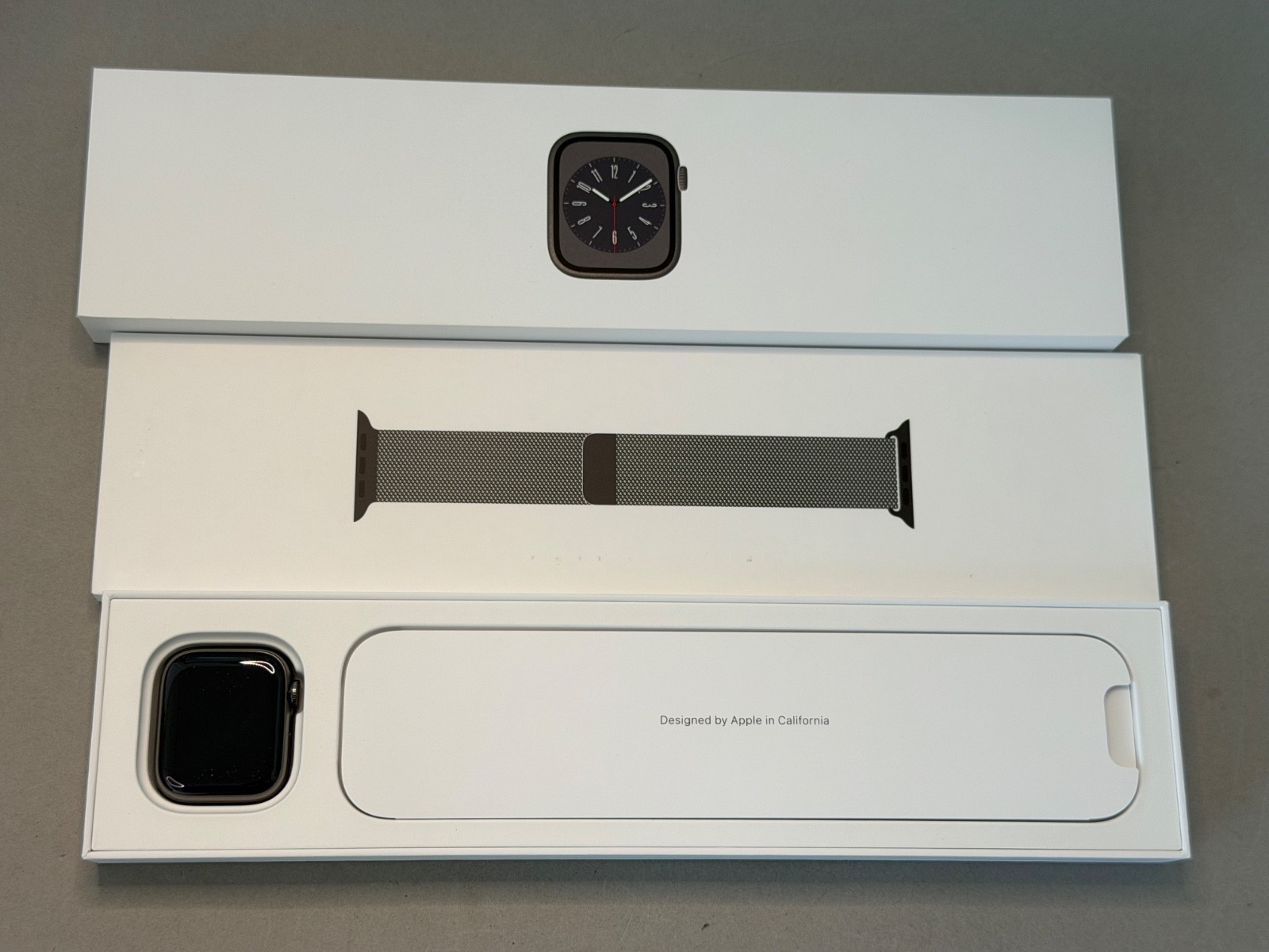 NEW Apple Watch Series 8 GPS LTE 45MM Graphite Stainless Steel Milanese Loop