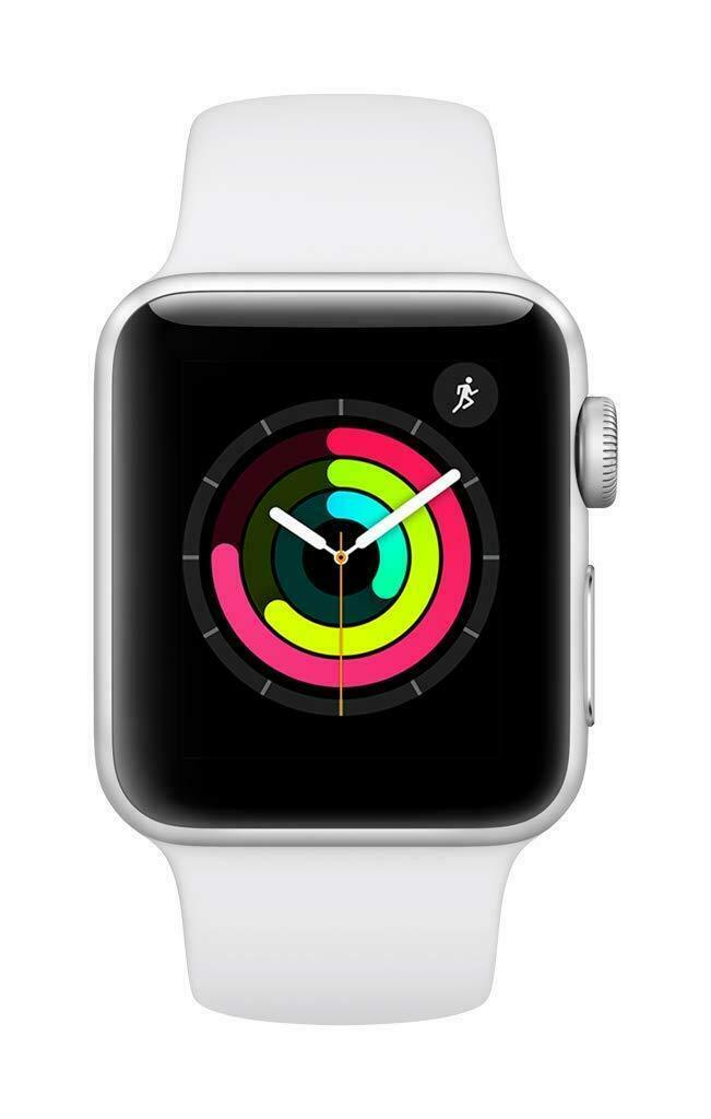 Apple Watch Series 3 38 mm Smartwatch (GPS Only, Silver Aluminum Case, White…
