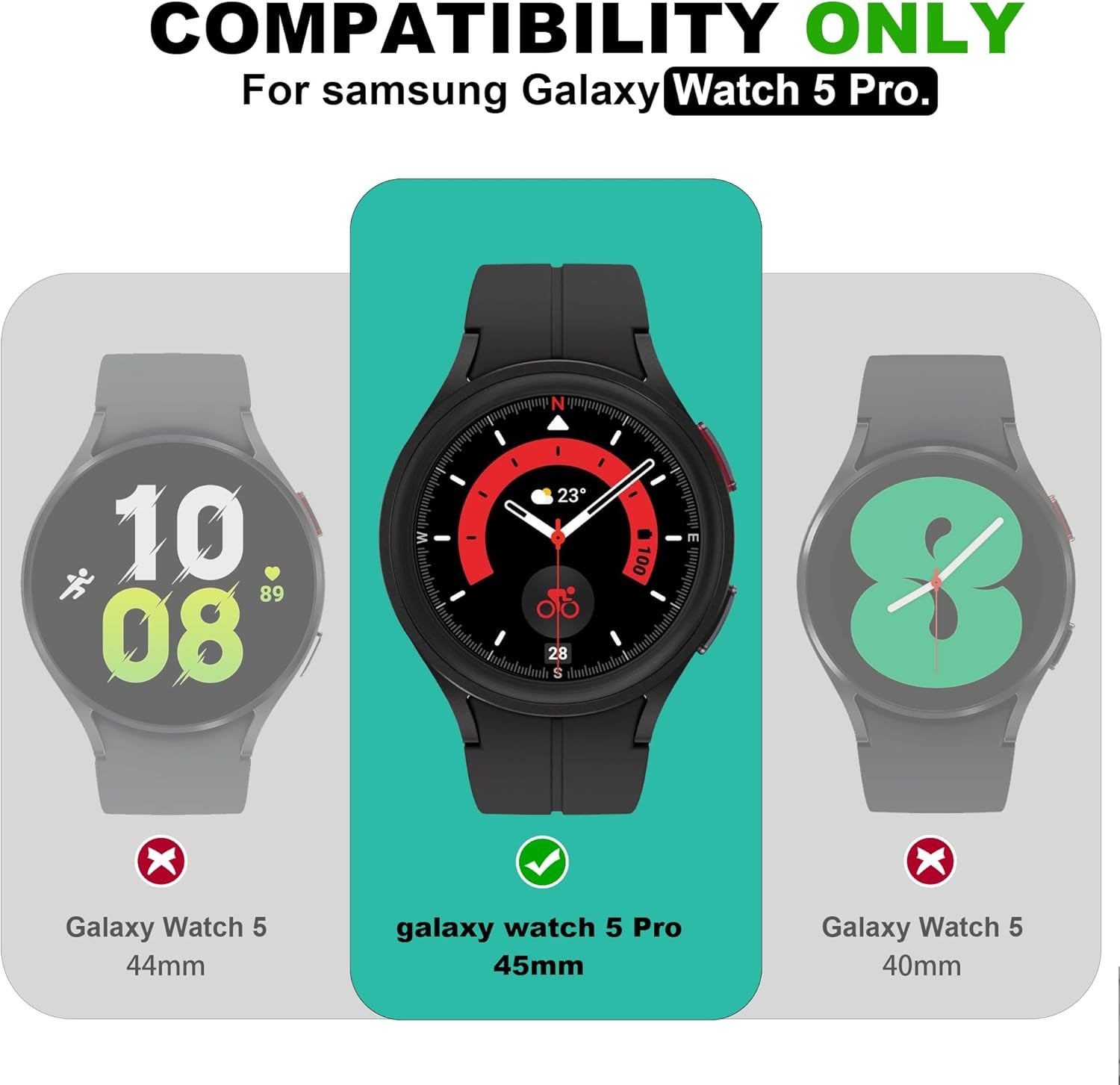 Case for Samsung Galaxy Watch 5 Pro 45mm with Band for Men