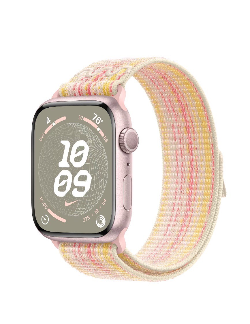 Apple Watch Series 9 45mm Aluminum with Sport Band – Navy And Nike Pink (GPS)