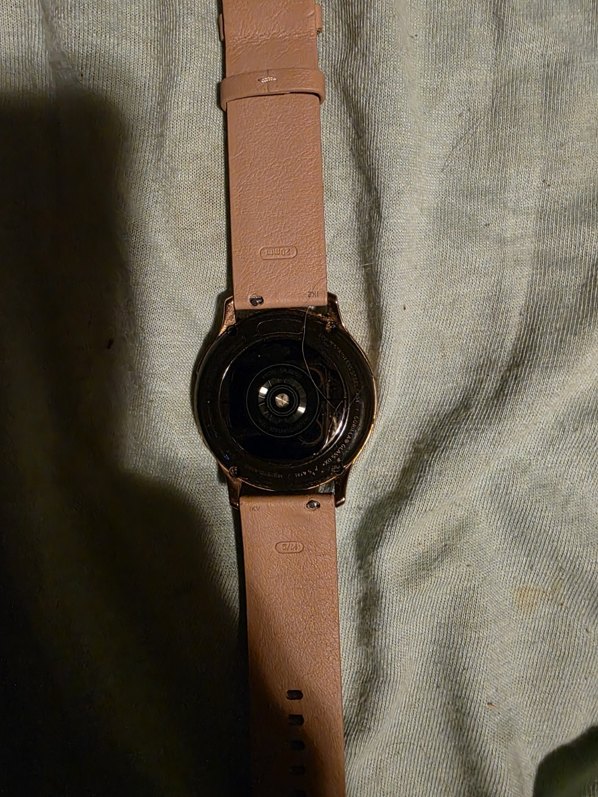 42mm Round Smart Watch Rose Gold Stainless Steel Case Pink Leather Band HR
