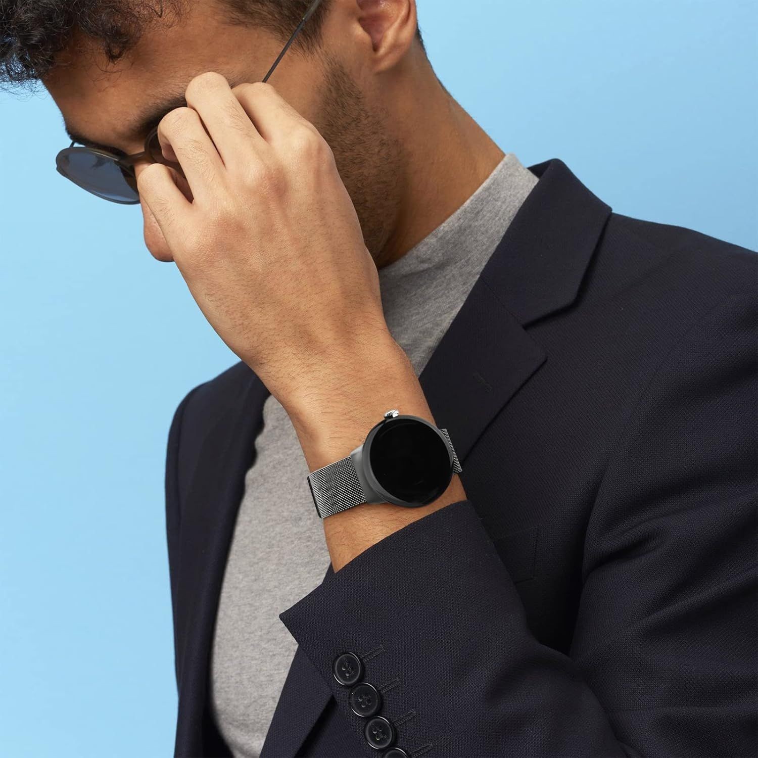 Adjustable Stainless Steel Band for Google Pixel Watch 41mm, Compatible Strap