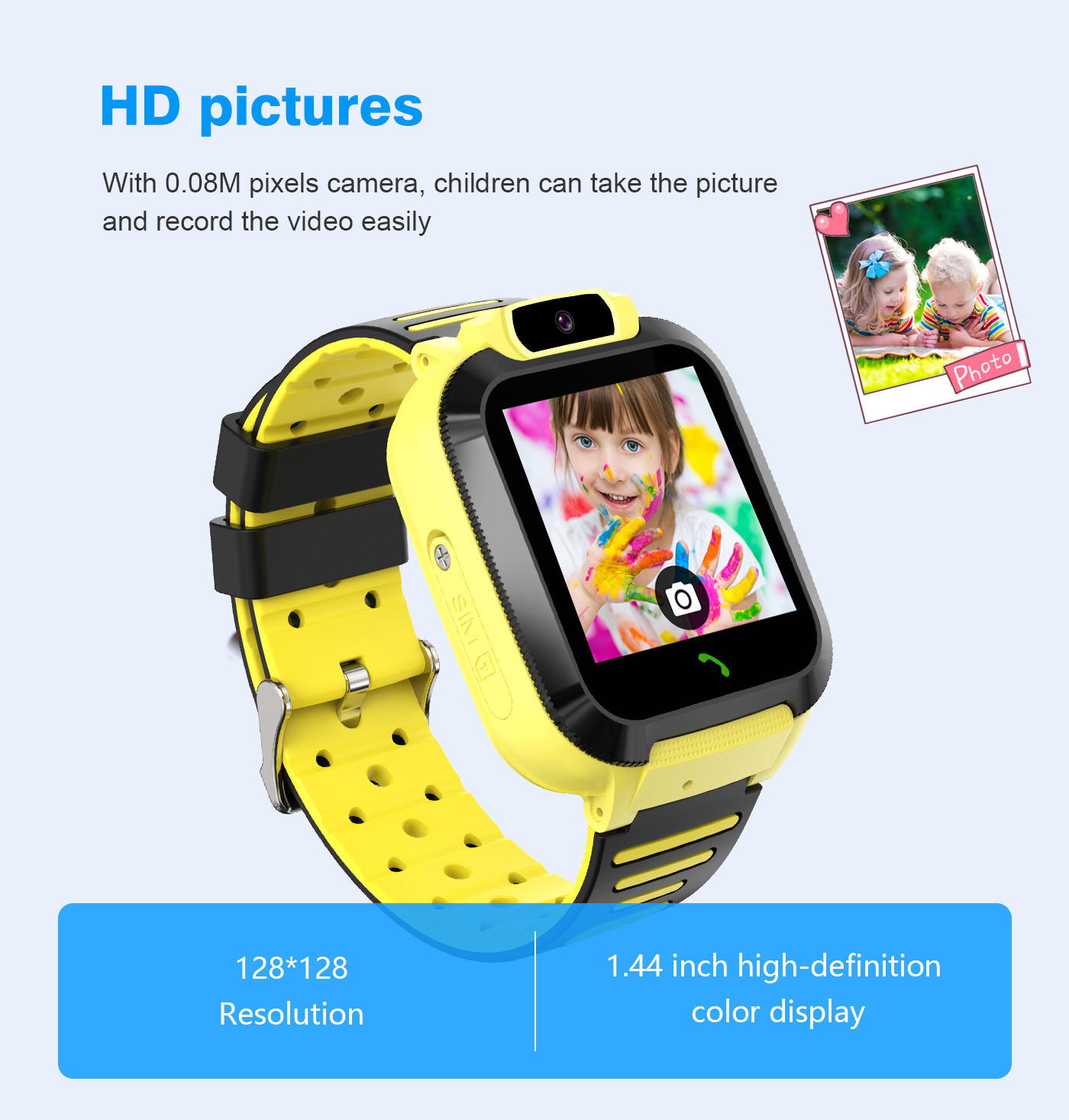 KIDS Smart Watch with SOS Button IP67 Waterproof TFT Display Magnetic Charging
