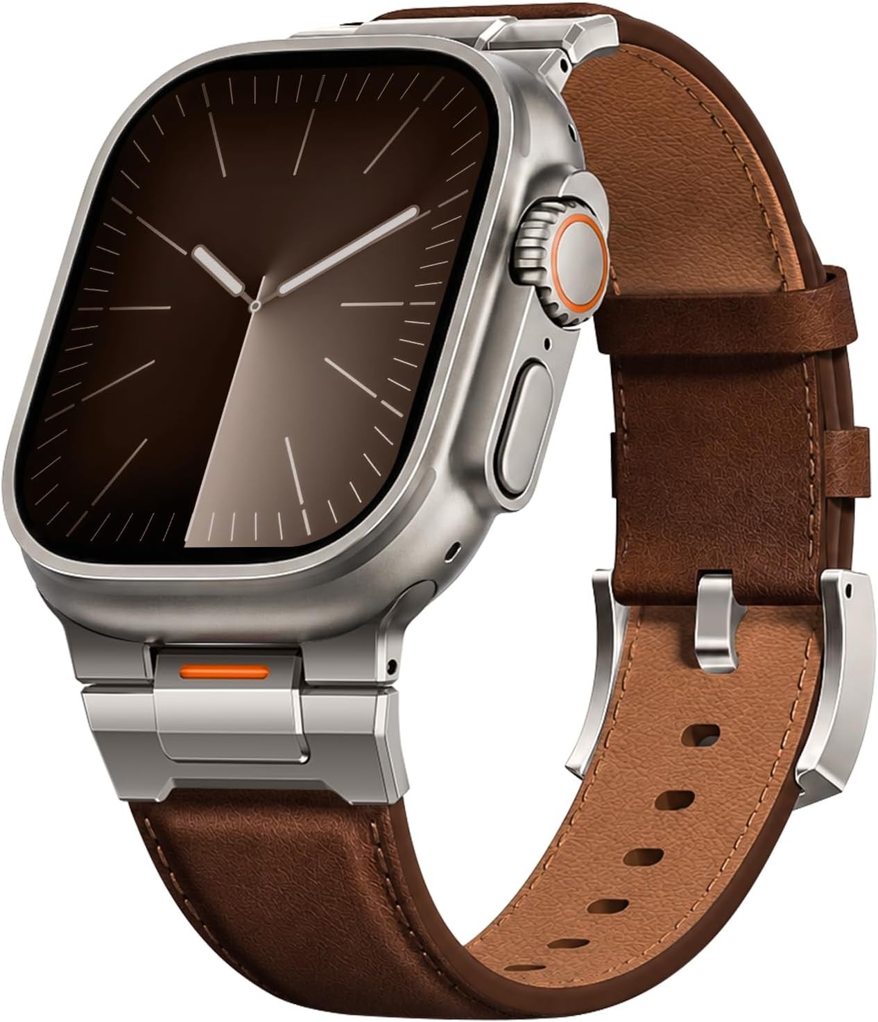 Genuine Leather Strap Compatible with Apple Watch Ultra 49mm Luxury Dress Casual