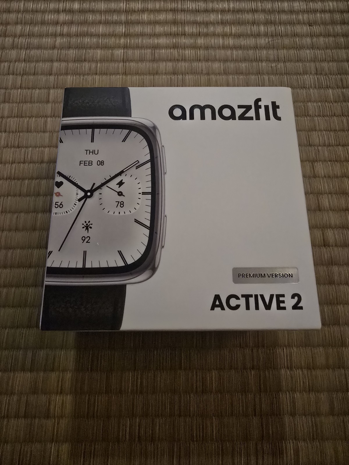 Amazfit Active 2 Square Smartwatch (Premium Version) w/ Black Leather Band