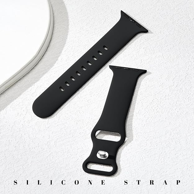 Soft Silicone Sport Band Compatible for Apple Watch Bands Women Men, Waterproof