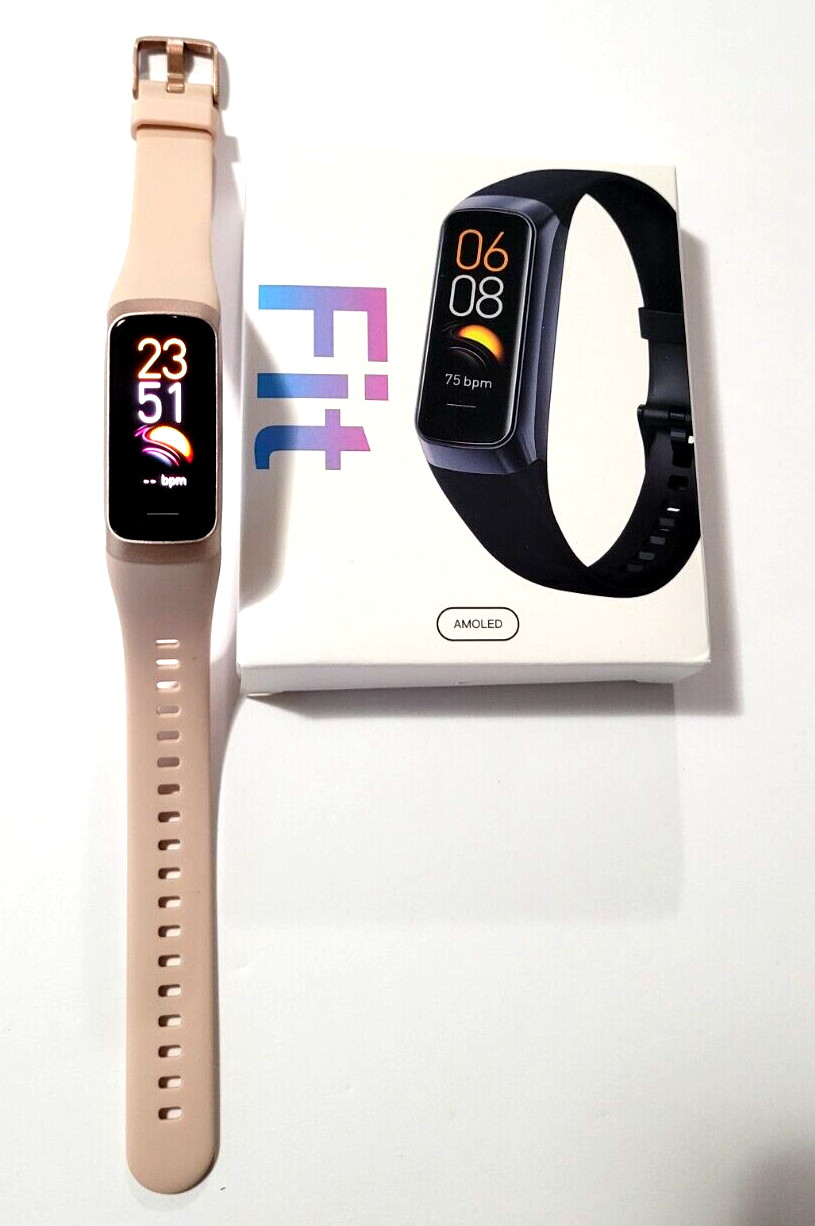 Smart Watch Women Sports Fitness Android or iOS, Gold Case, Pink Band New