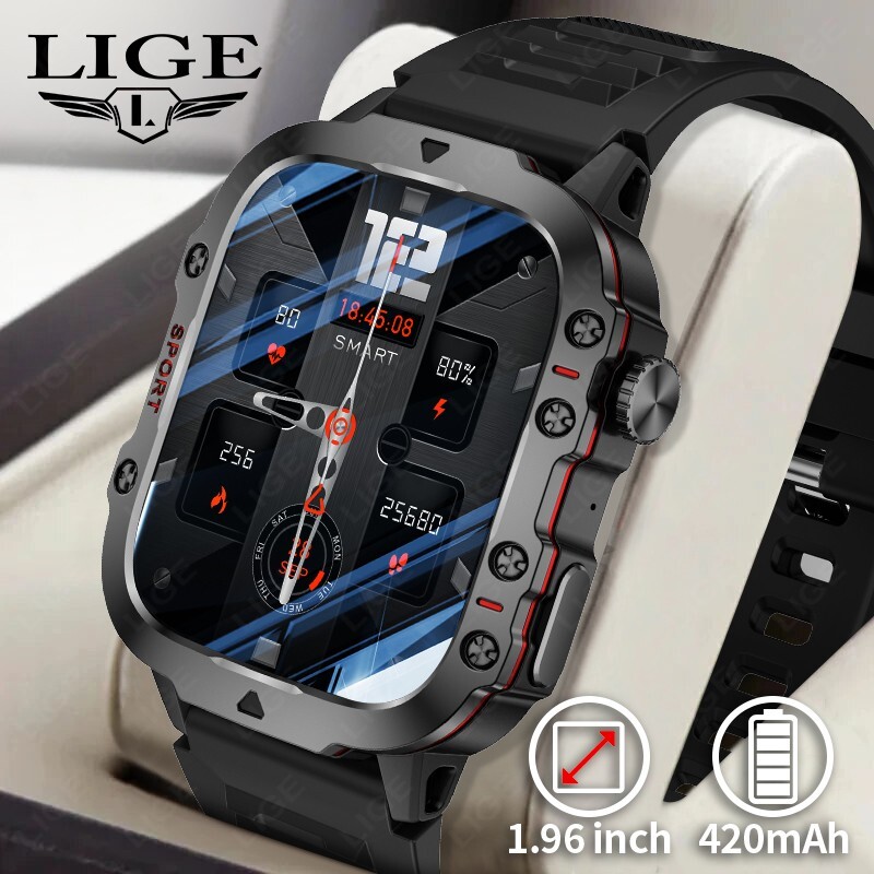 2025 Smart Watch Men Military Heart Rate Sport Fitness Tracker Wristwatch Boxed