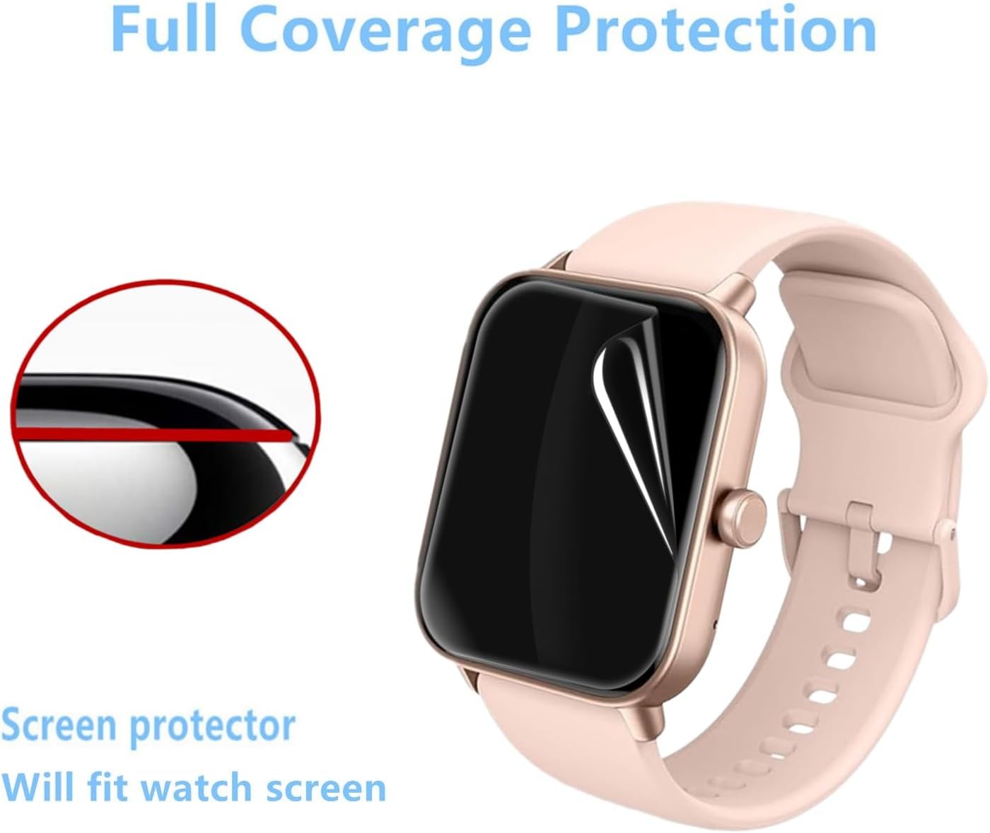 6 Pack of Clear TPU Film Screen Protectors for 1.8″ IDW13 Smart Watch