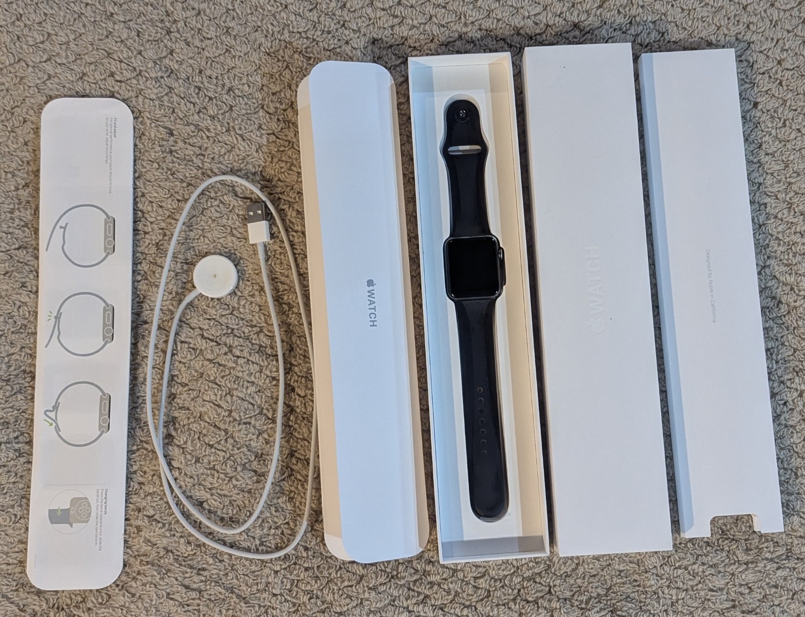 Apple Watch Series 1 A1803 42mm Aluminum Smart Watch Space Gray (parts)