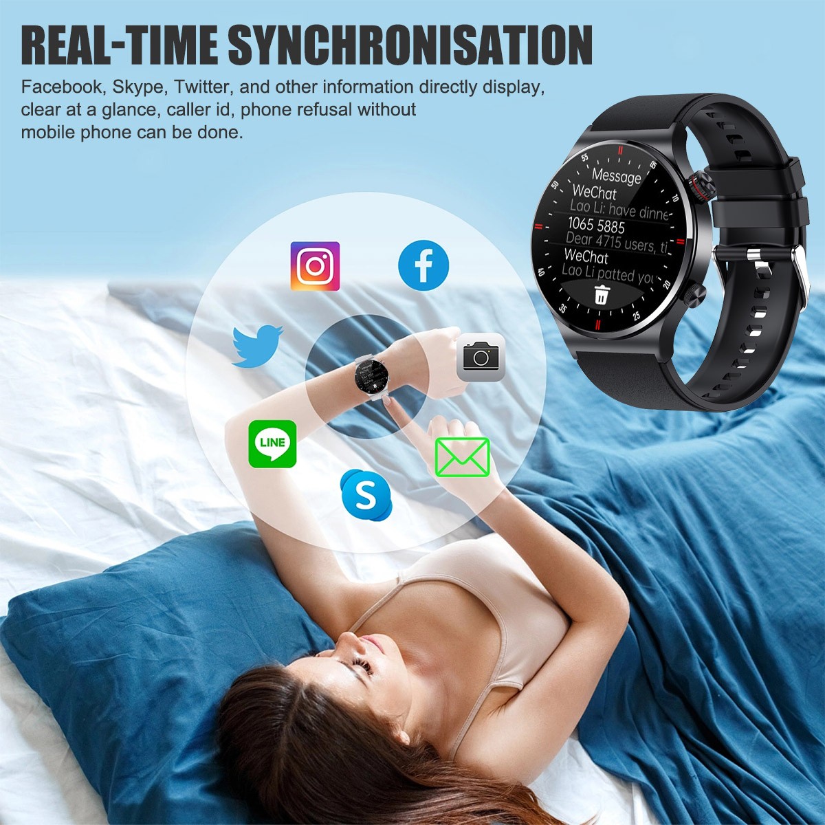 Smart Waterproof Watch Bluetooth Call For iPhone Android Samsung
