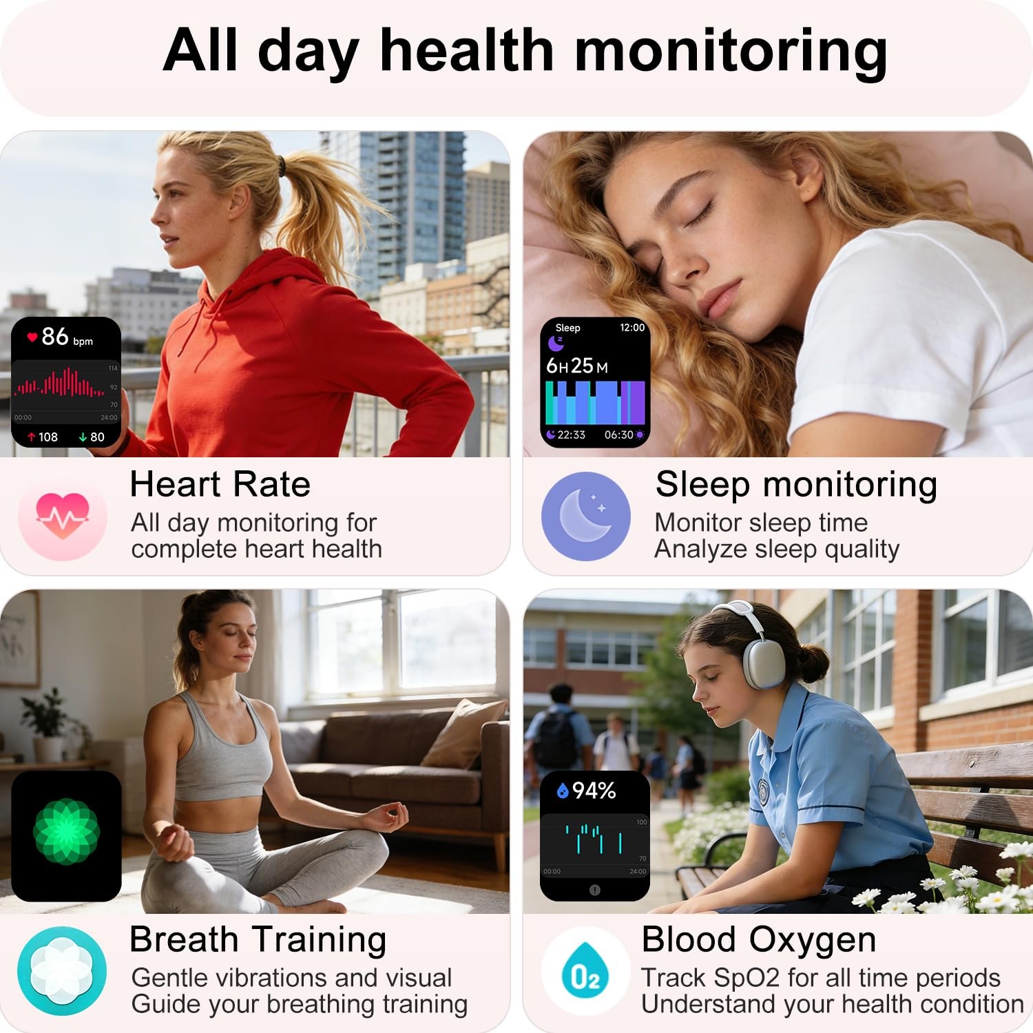with Alexa & Bluetooth Calling-1.83″ HD Touchscreen Fitness , Fitness Tracker…